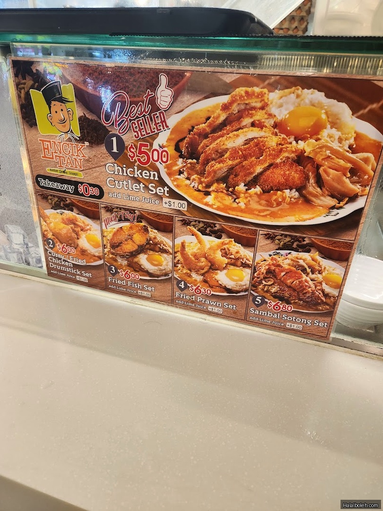 Encik Tan - menu