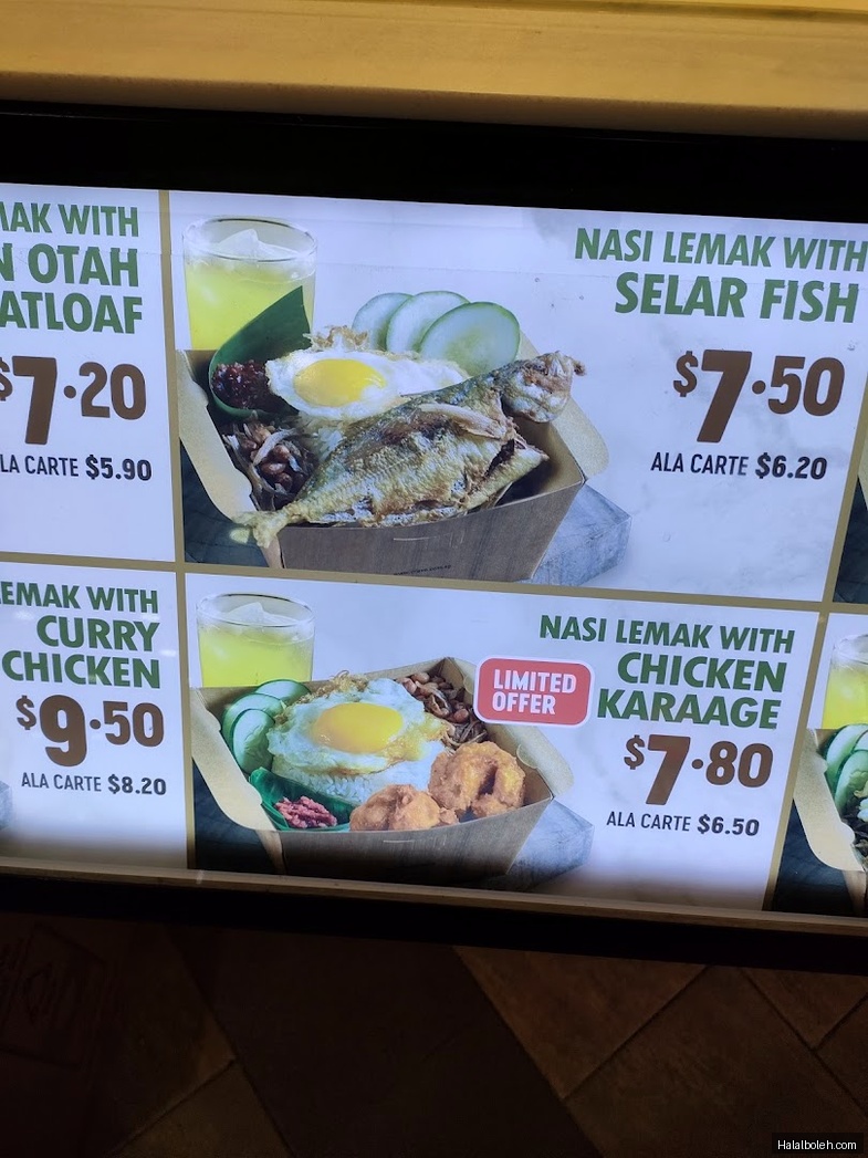 Crave Nasi Lemak - menu