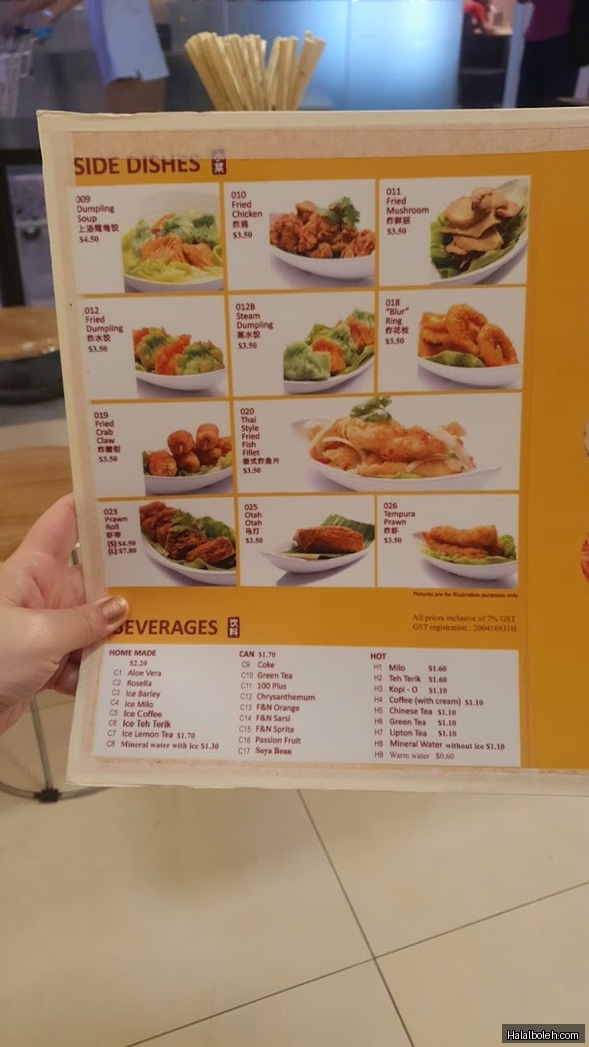 Yumen Hut - menu