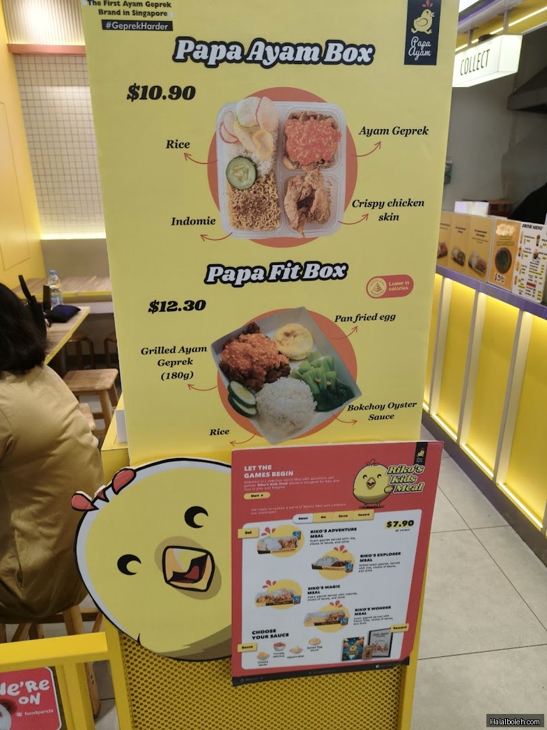Papa Ayam - menu