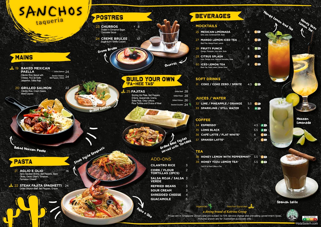 Sanchos Taqueria - menu