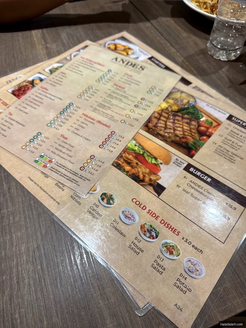 Andes by Astons - menu