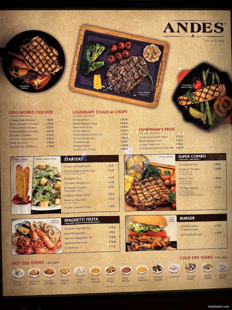 Andes by Astons - menu