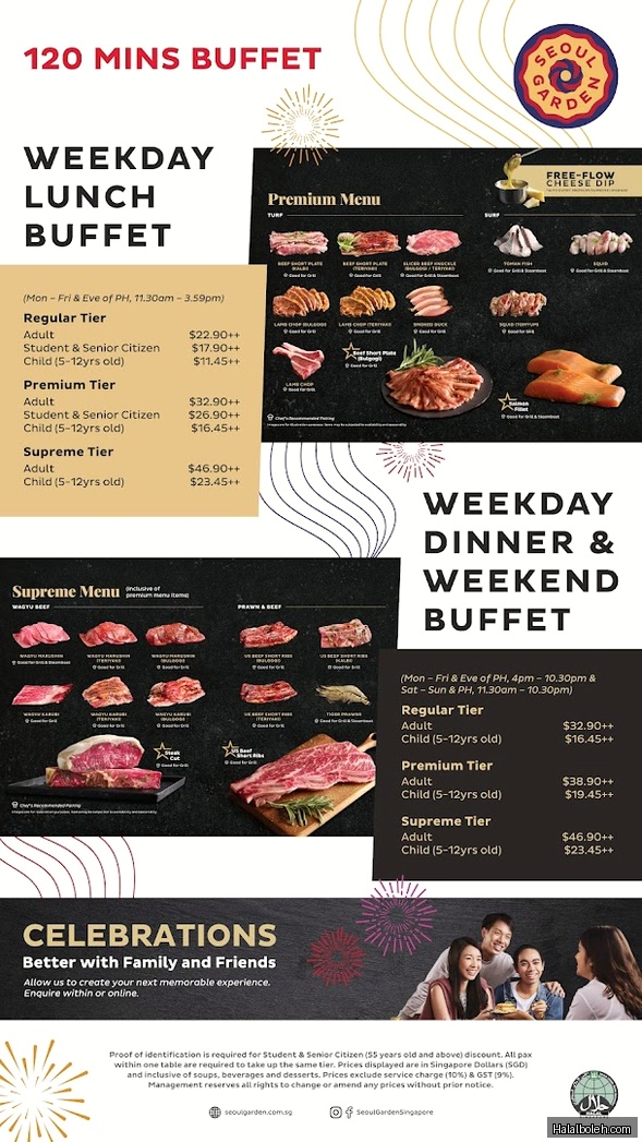 Seoul Garden - menu