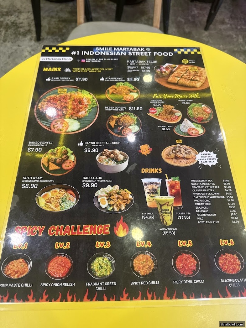 Smile Martabak - menu