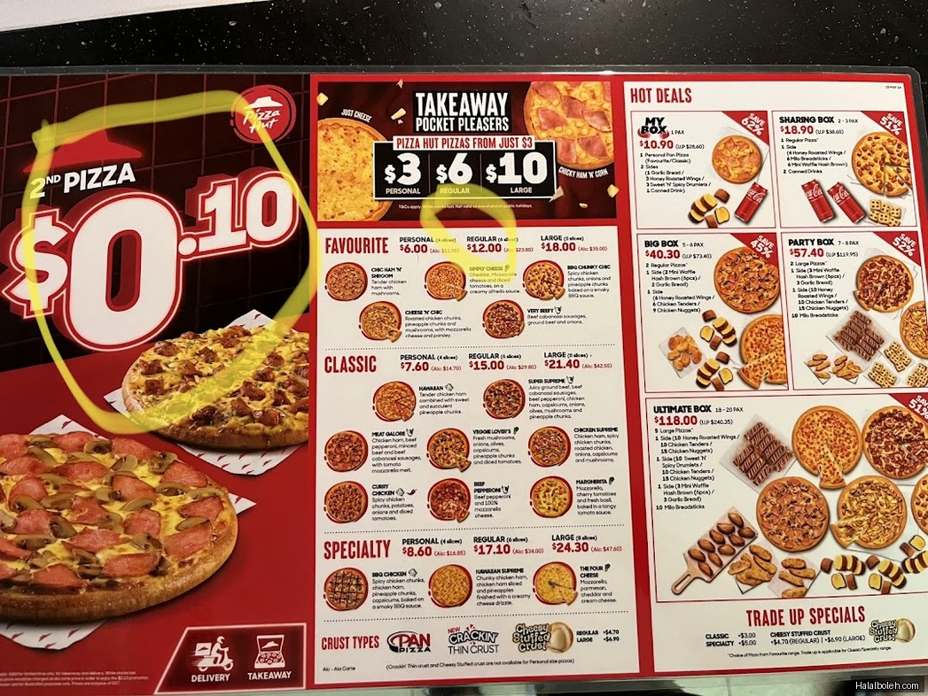 Pizza Hut - menu