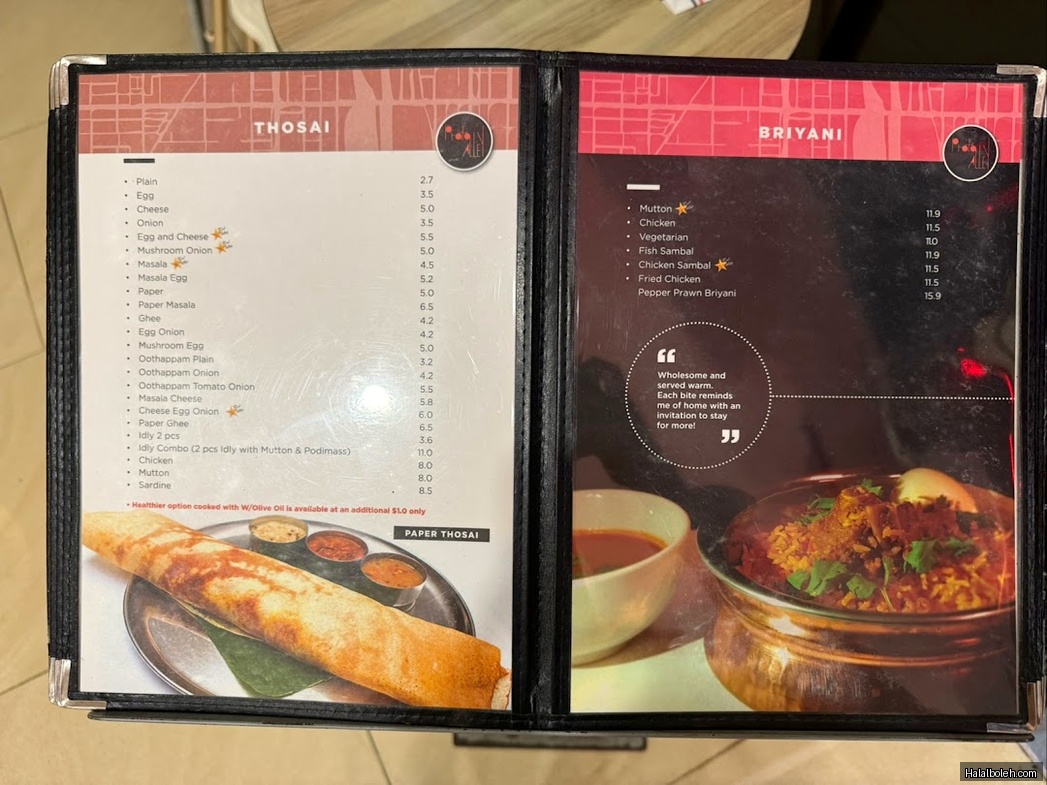 Prata Alley - menu
