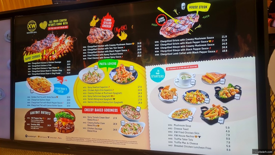 XW Western Grill at JEM - Menu