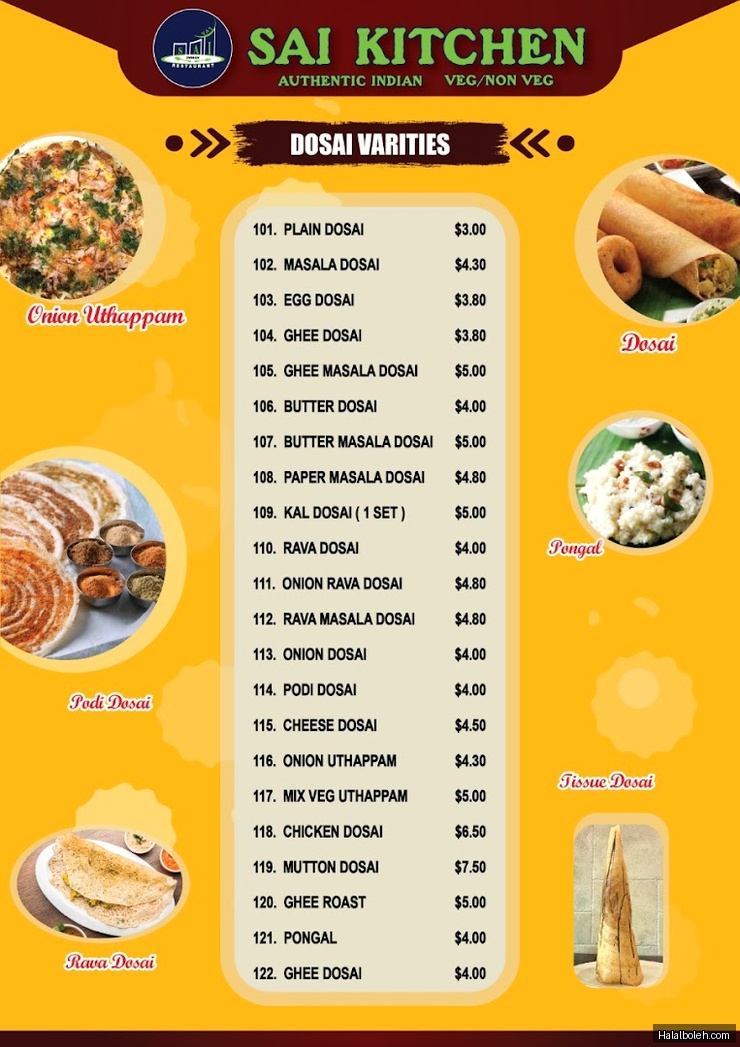 Sai Kitchen - menu