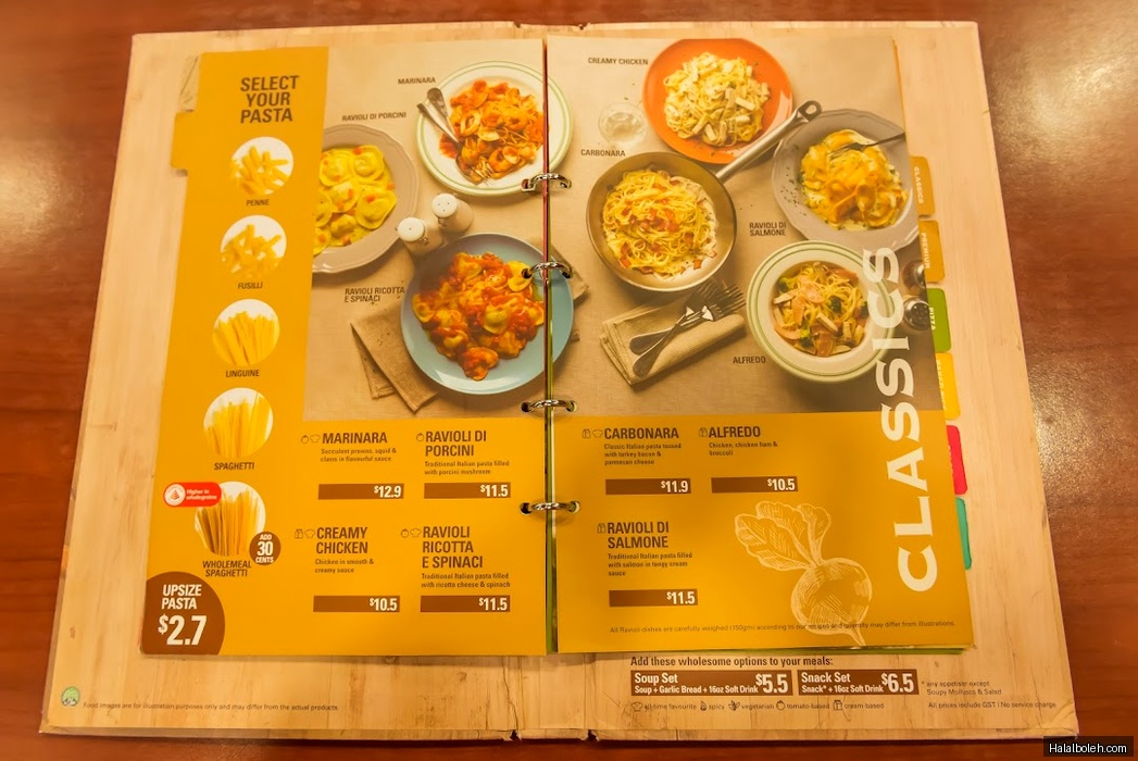 PastaMania - menu