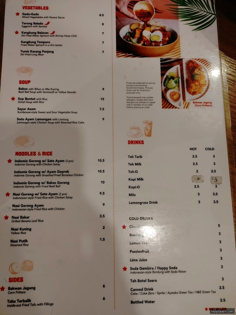 Dapur Penyet - menu