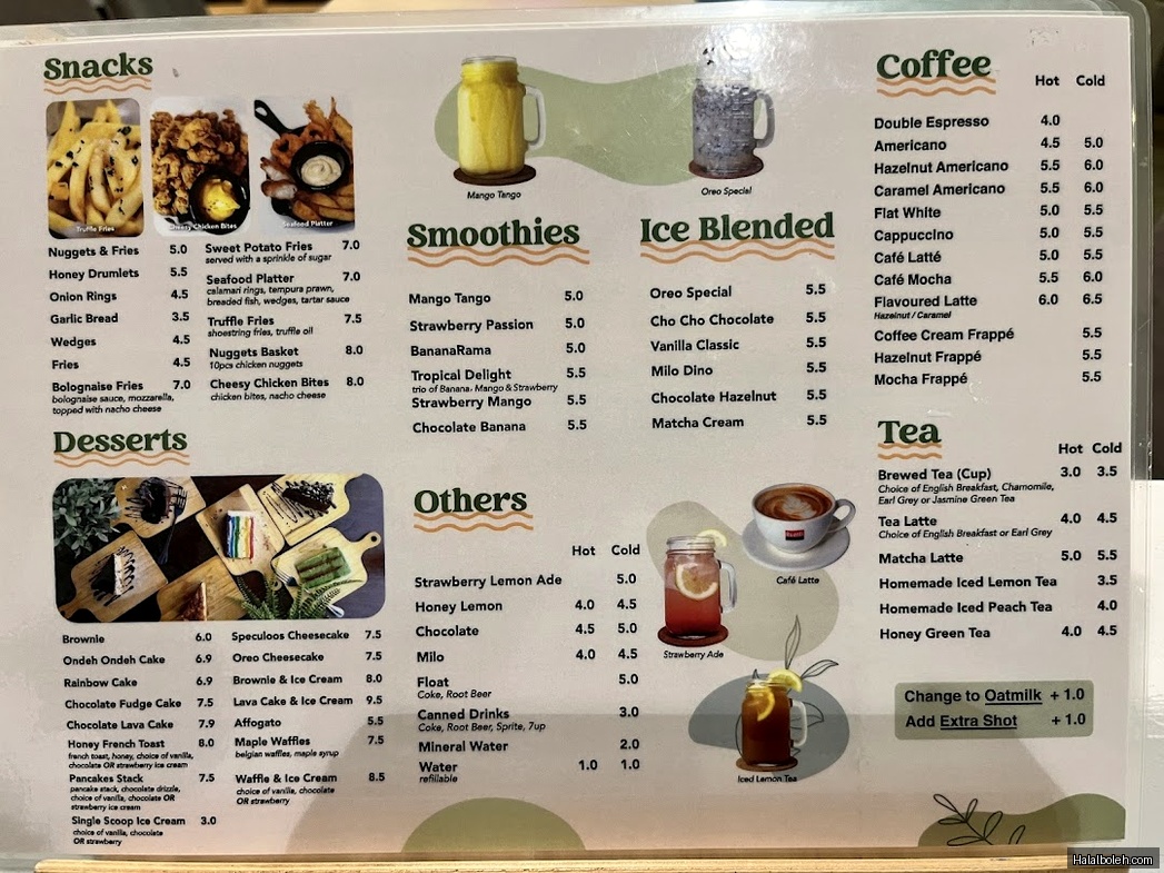 The Tree Cafe - menu
