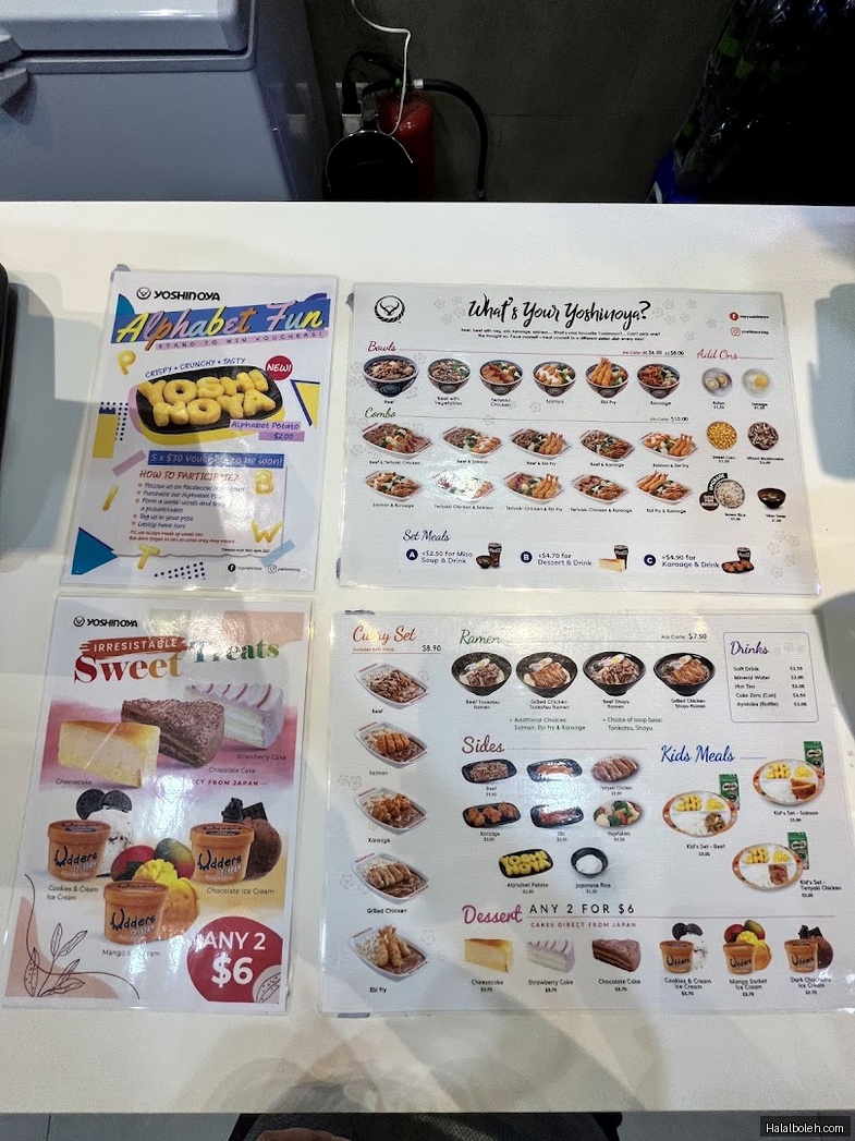 Yoshinoya - menu