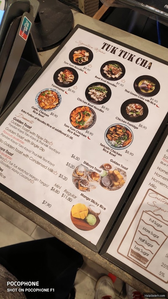 Tuk Tuk Cha - menu