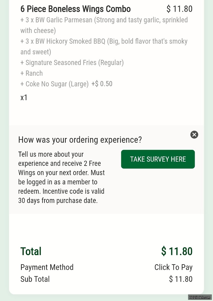 Wingstop - menu