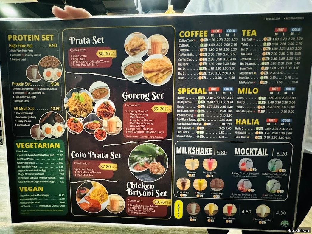Springleaf Prata Place - menu