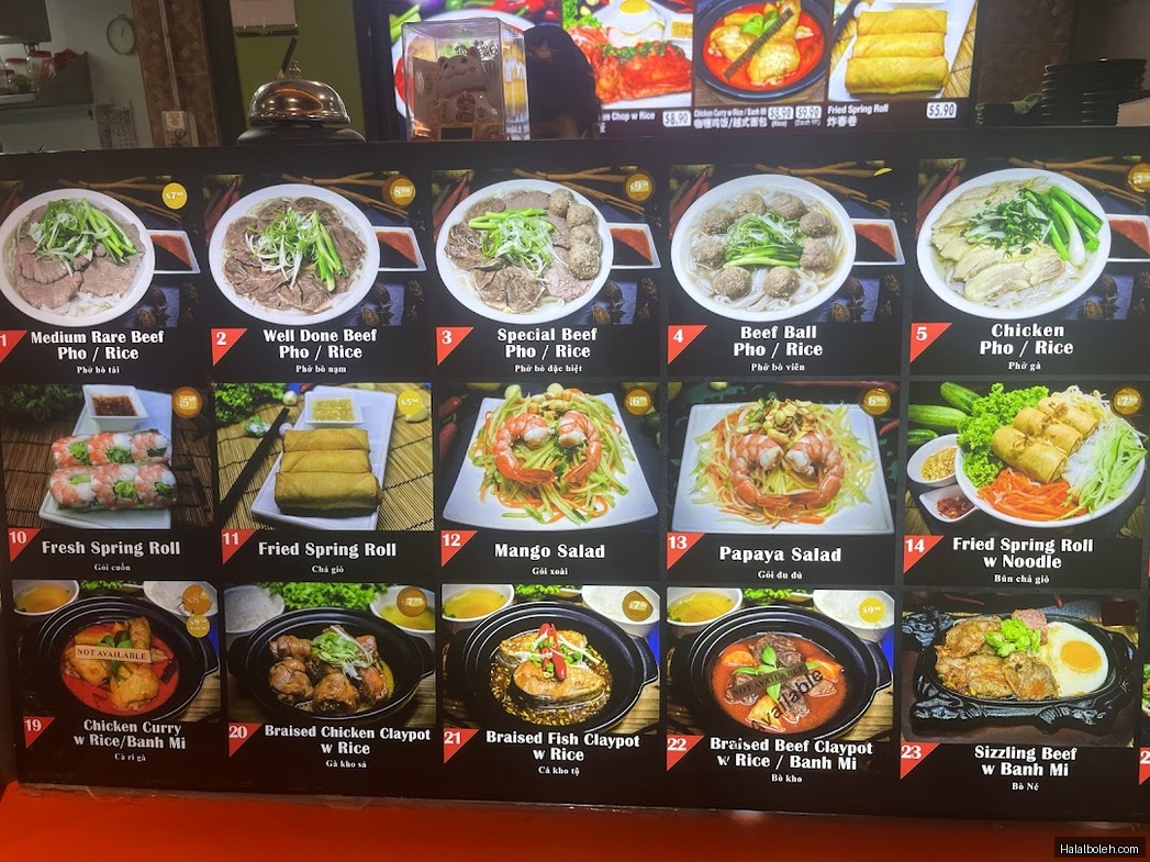 Pho Vietnam - menu
