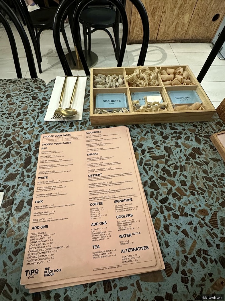 Tipo at Tipo Strada — Novena - Menu