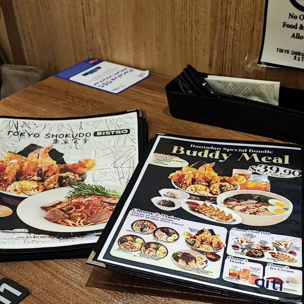 Tokyo Shokudo - menu