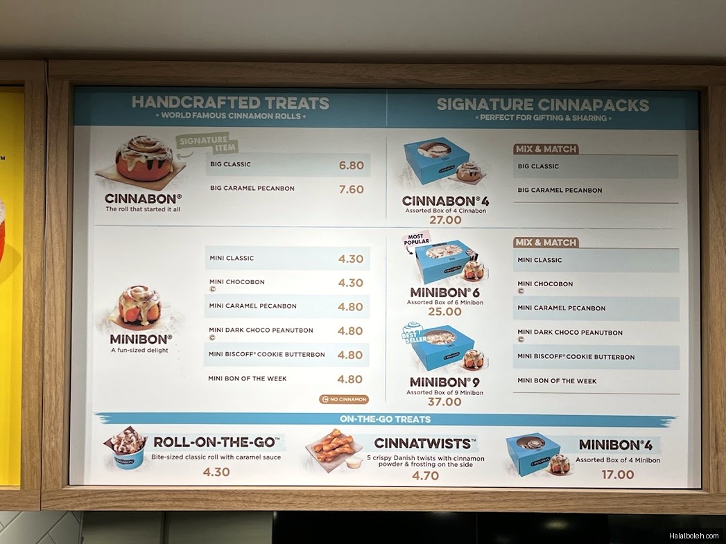 Cinnabon - menu