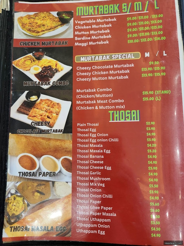 Master Prata at Alexandra Central - Menu
