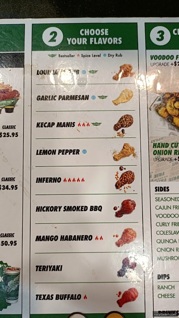 Wingstop - menu
