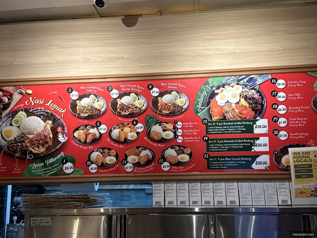 Nasi Lemak Ayam Taliwang - menu