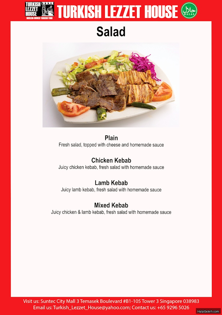 Turkish Lezzet House - menu