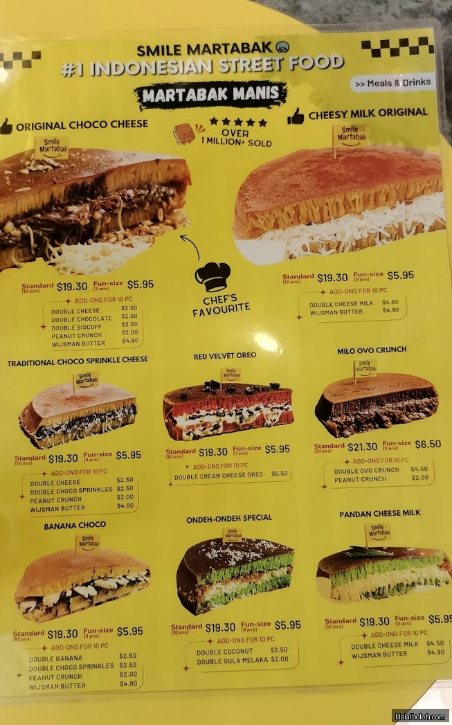Smile Martabak - menu