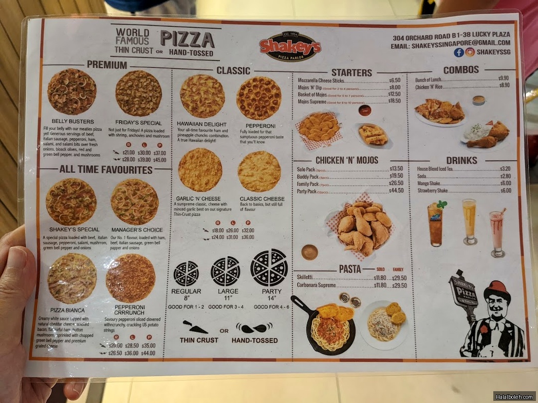 Shakey's Pizza - menu