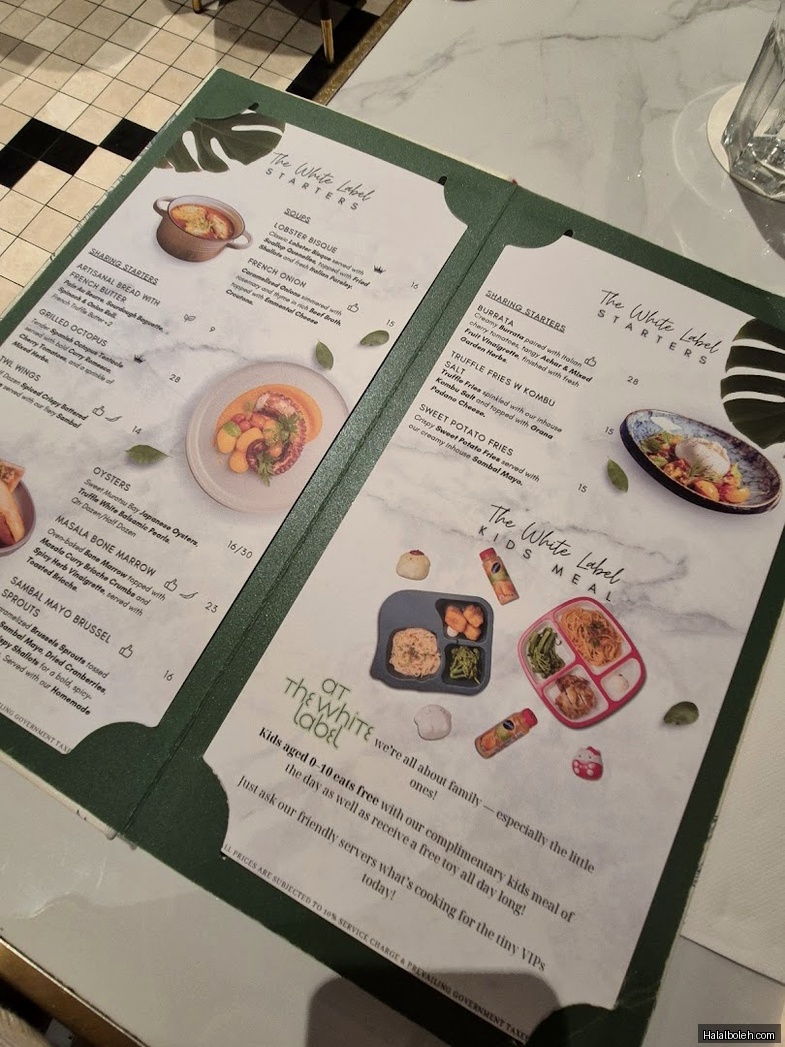 The White Label - menu