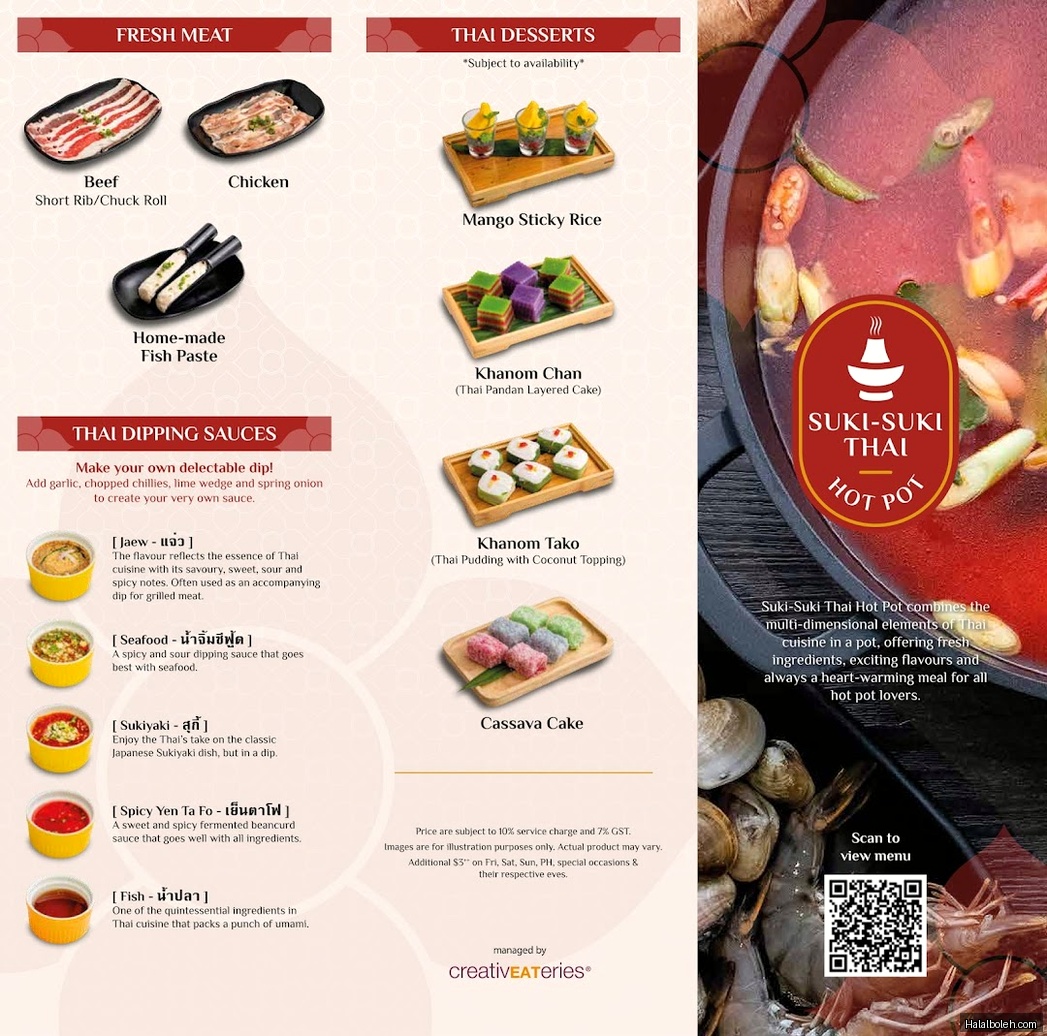 Suki-Suki Thai Hot Pot - menu
