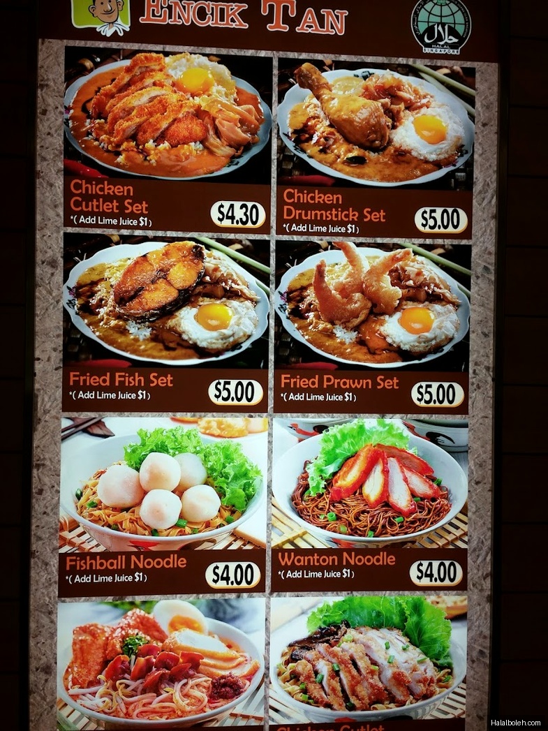 Encik Tan - menu