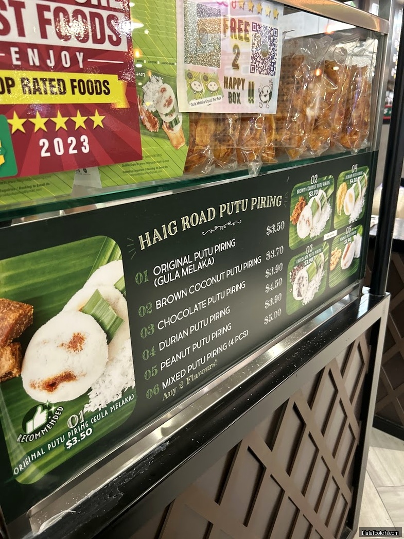 Traditional Haig Road Putu Piring - menu