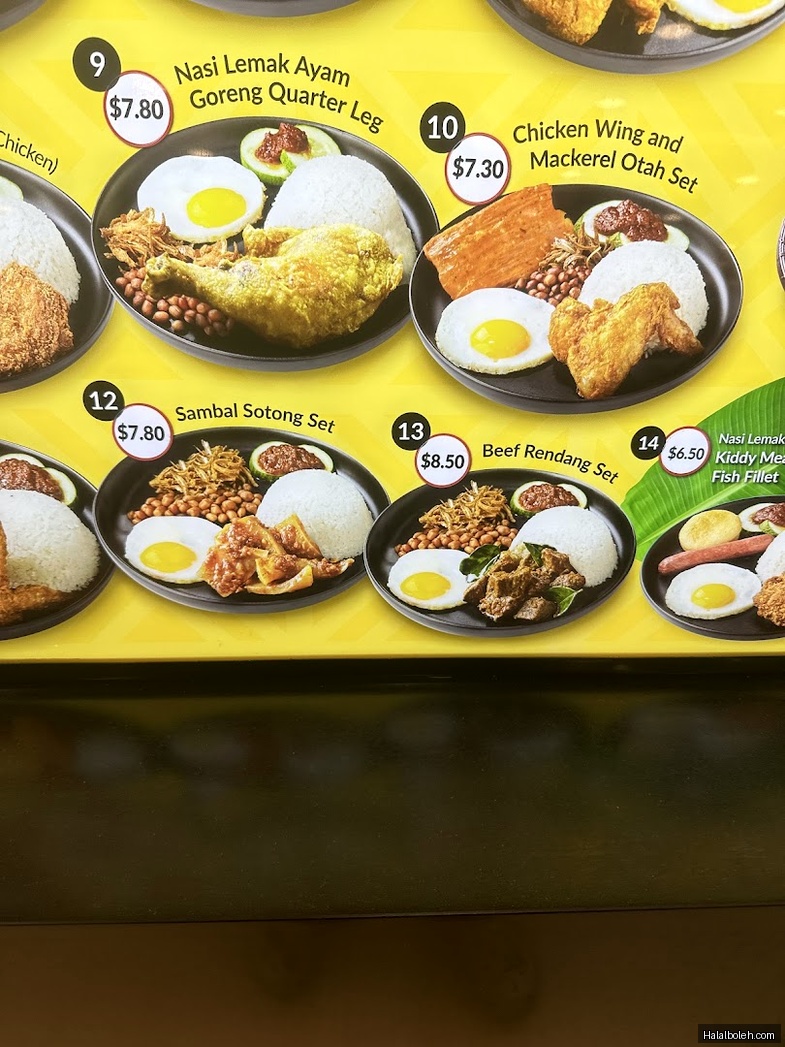 Nasi Lemak Ayam Taliwang - menu