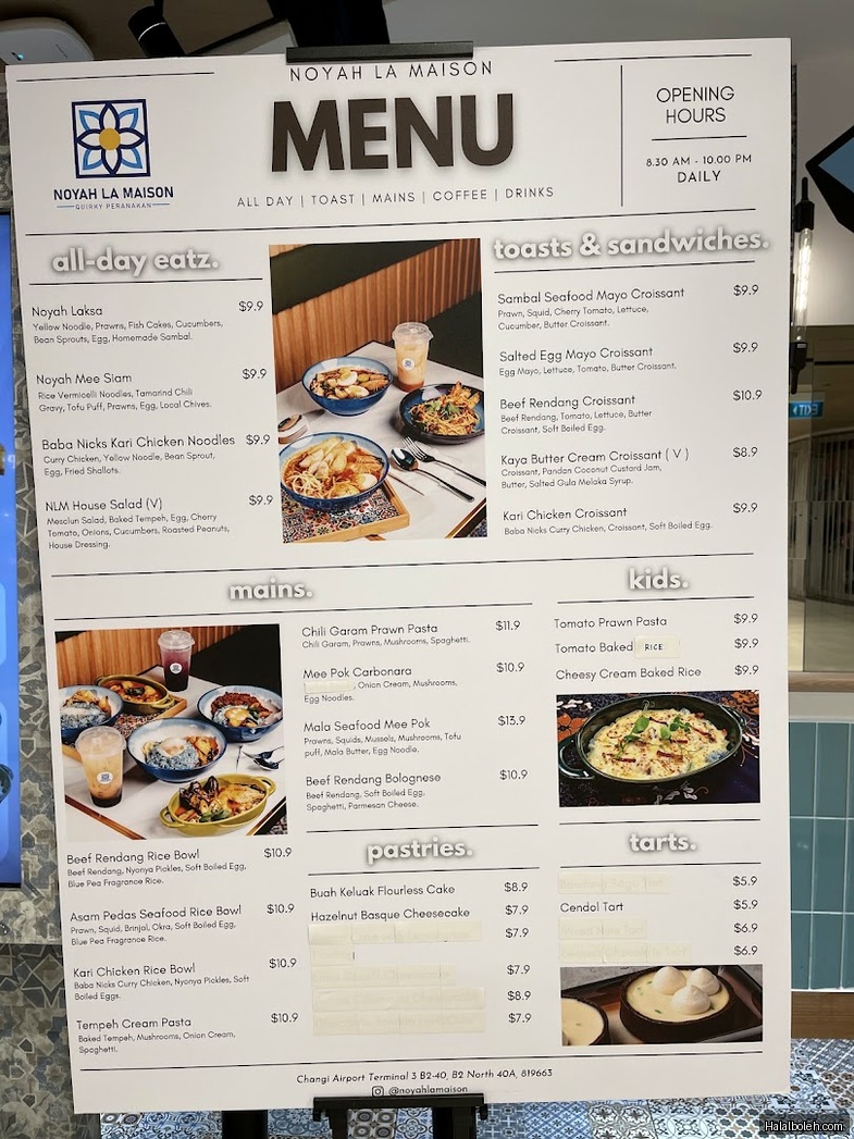 Noyah La Maison - menu