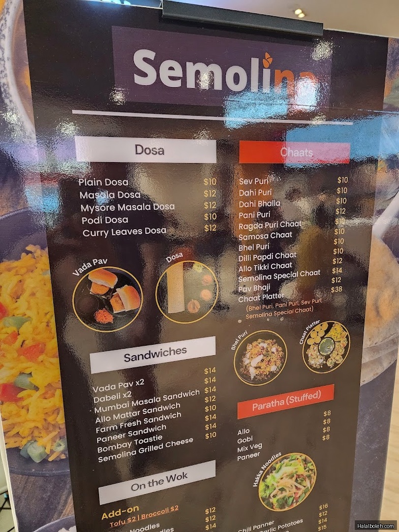 Semolina - menu