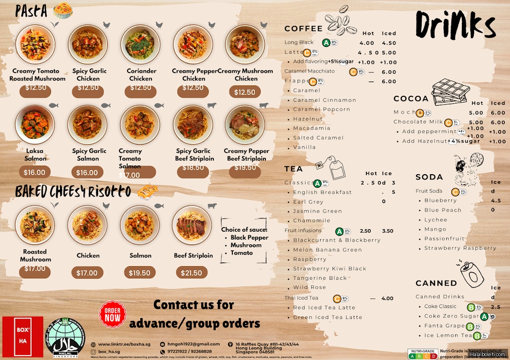 Box Ha at 97 Nasi Lemak - Hong Leong Building - Menu