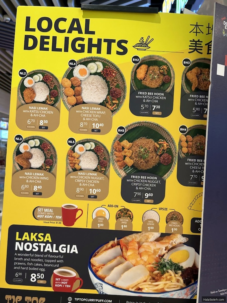 Tip Top - menu