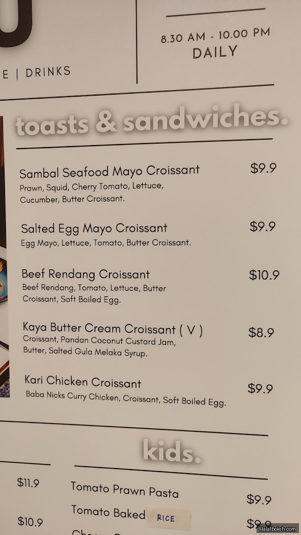 Noyah La Maison - menu