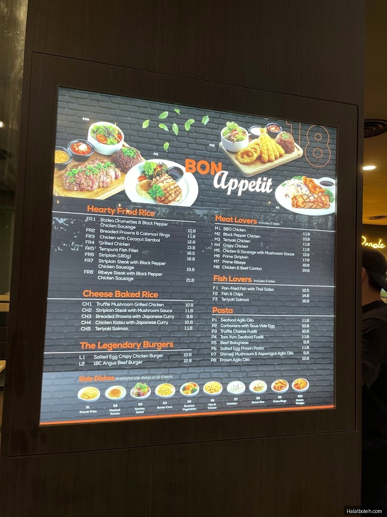 Eighteen Chefs - menu