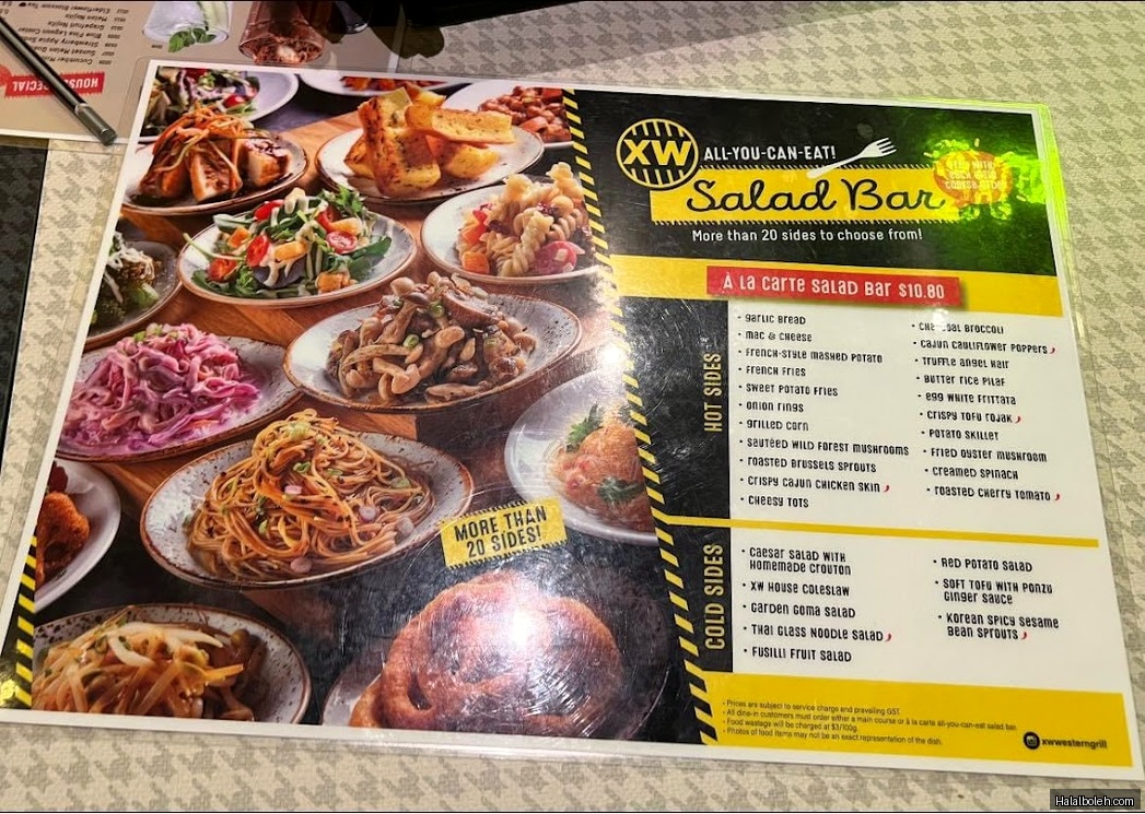 XW Western Grill at JEM - Menu