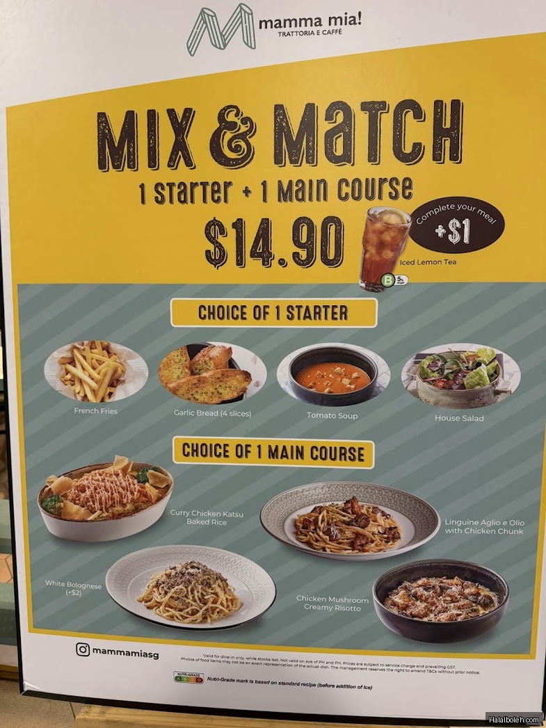 Mamma Mia Trattoria - menu