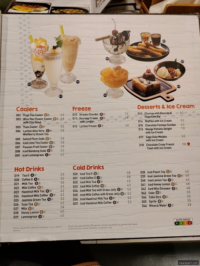 Streats Cafe - menu