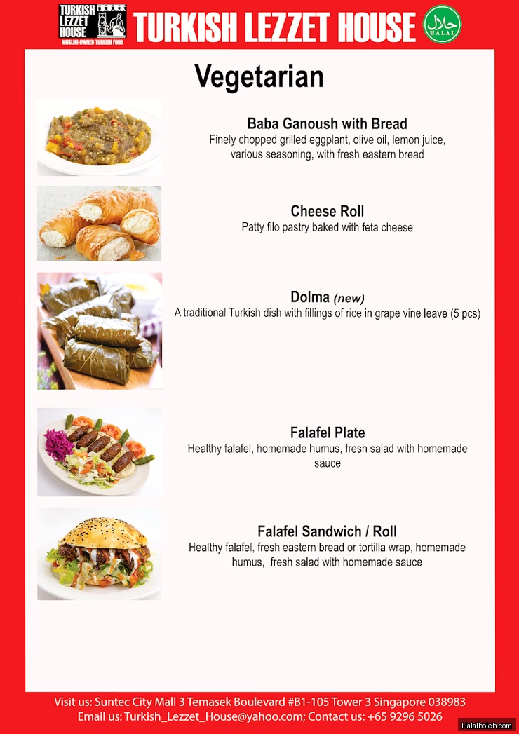 Turkish Lezzet House - menu