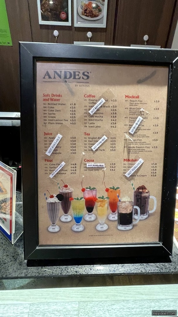 Andes by Astons - menu