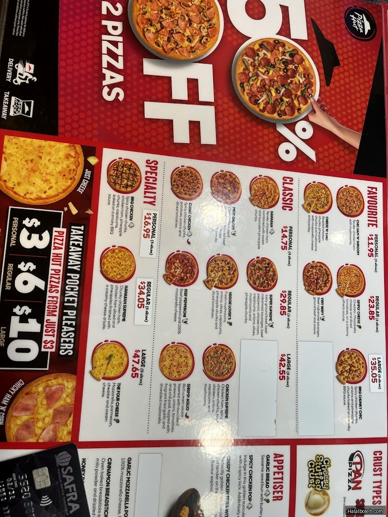 Pizza Hut - menu