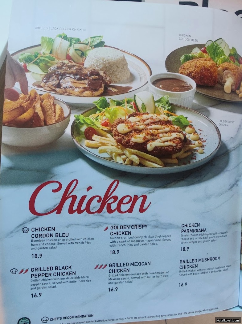 Secret Recipe - menu