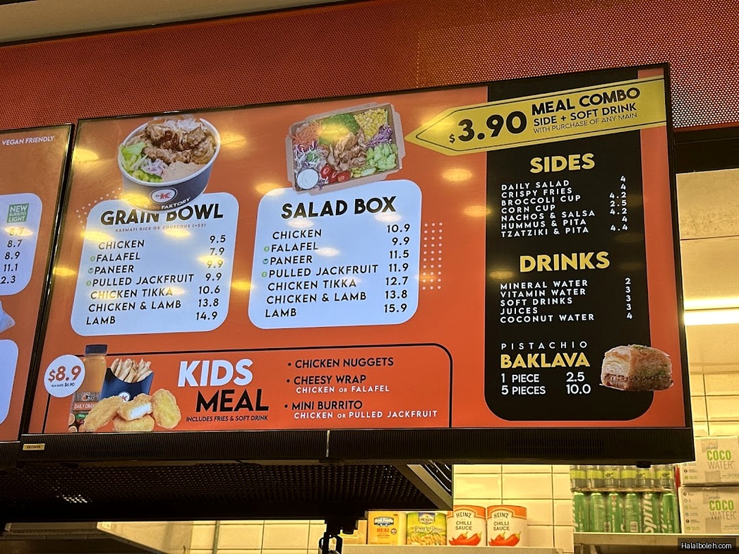 Kebabs Faktory at Funan Mall - Menu