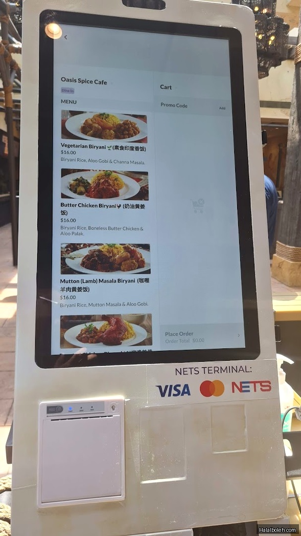 Oasis Spice Cafe - menu